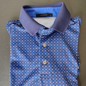 Greyson Blue Patterned Polo Shirt